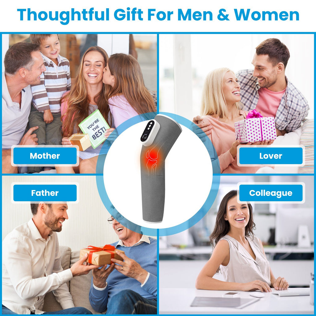 1Pc Cordless Leg Massager Air Compression Massager With Heat Thigh Knee Calf Massager With 3 Modes Adjustable Wrap For Pain Relief